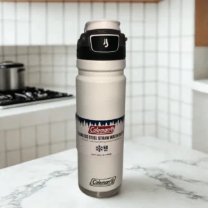 Coleman Stainless Steel Straw Water Bottle - White 24 oz