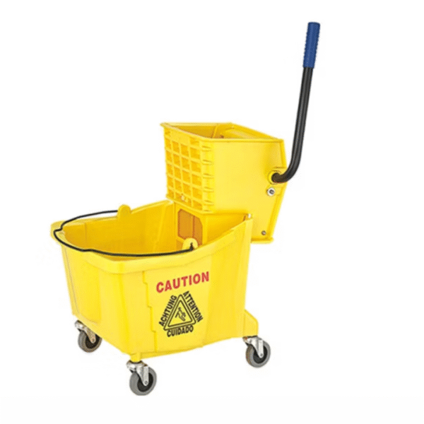 Mop Trolley with Wringer and Wheels – Single Bucket
