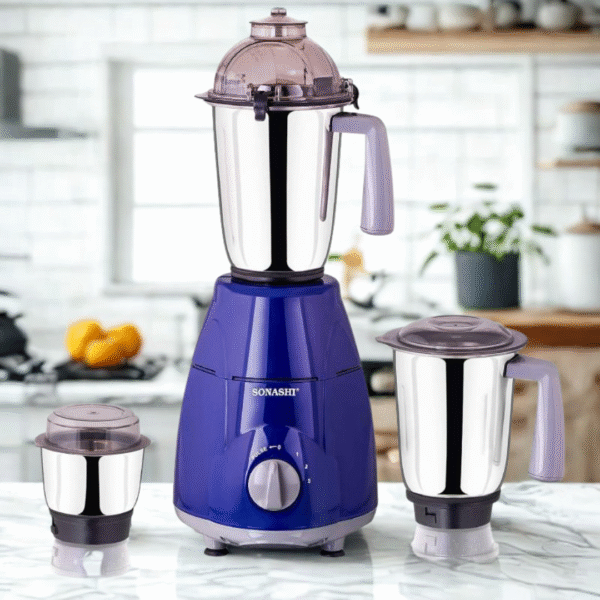 SONASHI SB-151SS Kitchen Mixer Grinder [Blue] Mix, Blend, Beat, Extract, Whisk with 750W Motor