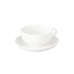 Porcelain Tea Cup with Saucer – White