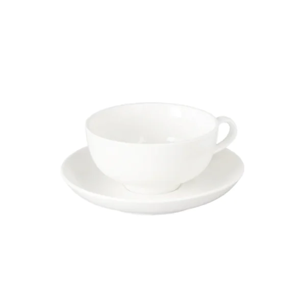Porcelain Tea Cup with Saucer – White