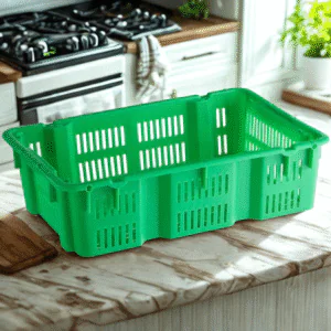 Perforated Plastic Crate – Large (Green)