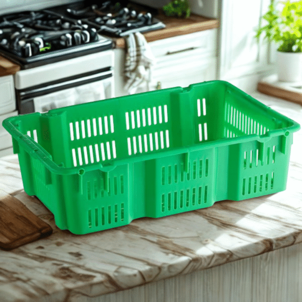 Perforated Plastic Crate – Large (Green)