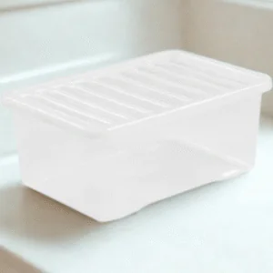 45L Clear Plastic Storage Box with Wheels & Lockable Lid